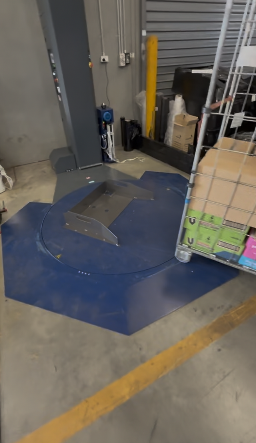 Turntable Long Ramp Semi-Automatic Pallet Wrapping Systems | RMA Packaging