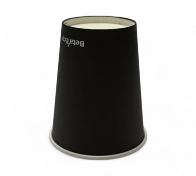 8oz single wall coffee cup black displayed stacked for use with sleeve or lid in takeaway settings
