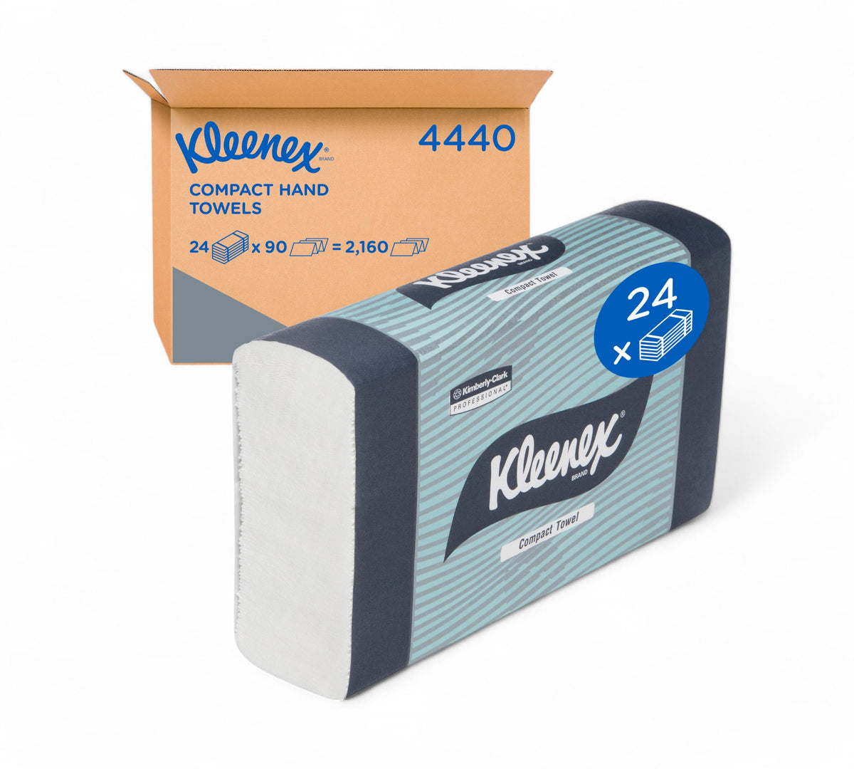 4440 Kleenex Compact Towel 29.5 x 19cm 90 sheets/pkt (24 pkts/ctn)[48 ctns/pallet]