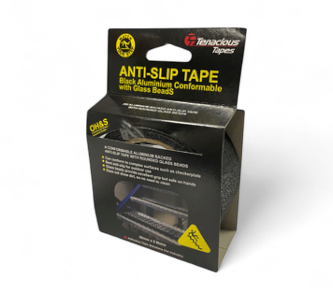 RE3950BL black anti slip tape with glass bead surface and conformable aluminium backing for high visibility safety