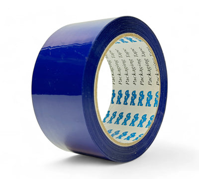 Blue PP packaging tape 48mm x 66m displayed for high-visibility packing and colour-coded product bundling