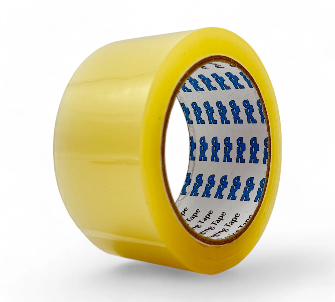 Clear packaging tape 901 48mm x 75m shown rolled for secure carton closure with low noise application in busy packing areas