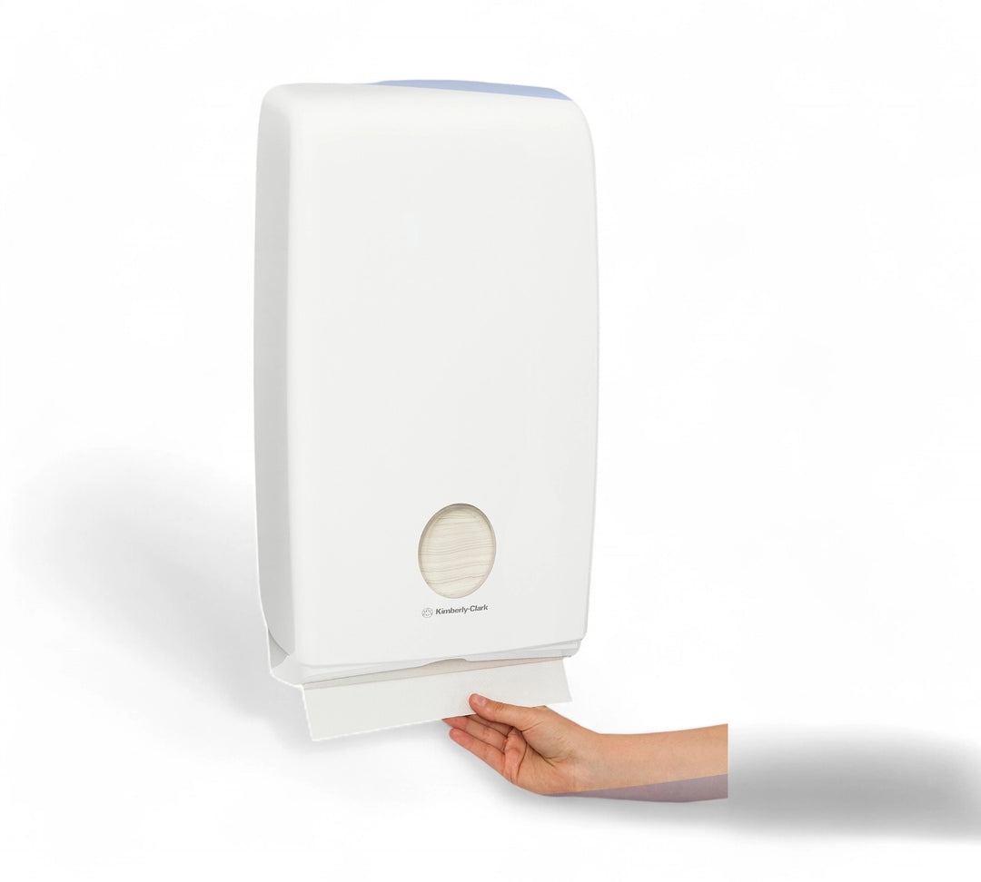 KIMBERLY-CLARK AQUARIUS optimum paper towel dispenser wall-mounted for folded towel dispensing in washrooms
