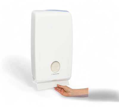 KIMBERLY-CLARK AQUARIUS optimum paper towel dispenser wall-mounted for folded towel dispensing in washrooms