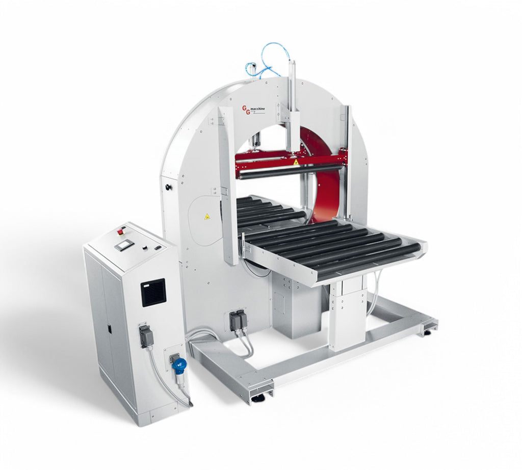 AT-A fully automatic horizontal wrapper |  high-speed banding machine with programmable terminal and spiral wrapping cycle