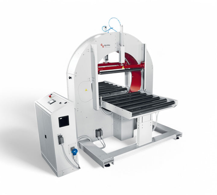 AT-A fully automatic horizontal wrapper |  high-speed banding machine with programmable terminal and spiral wrapping cycle