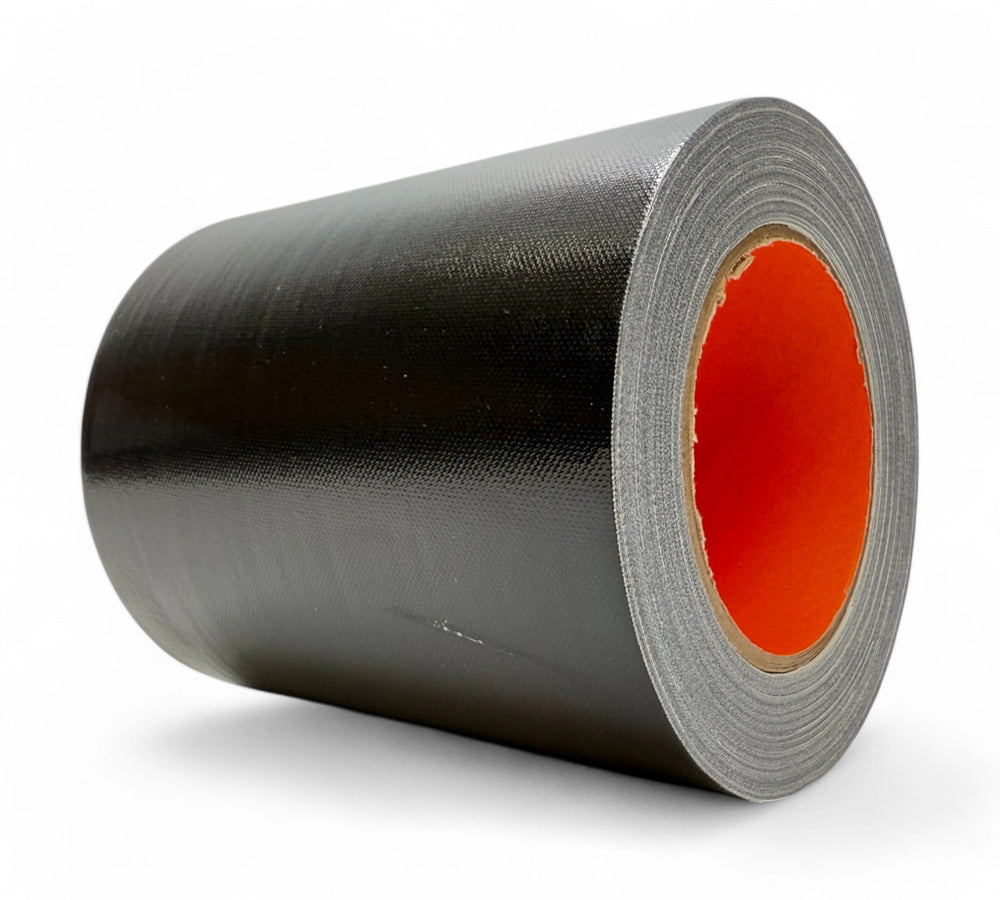 Black 72mm x 25m K140 gloss cloth tape rolls displayed for shiny surface sealing or high visibility applications