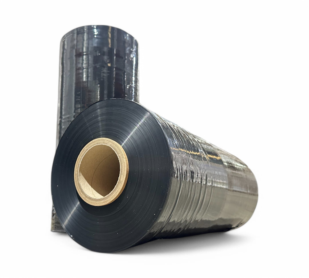 S15 500mm x 2174m black machine stretch film for UV protection and discreet pallet wrapping, 50 per pallet