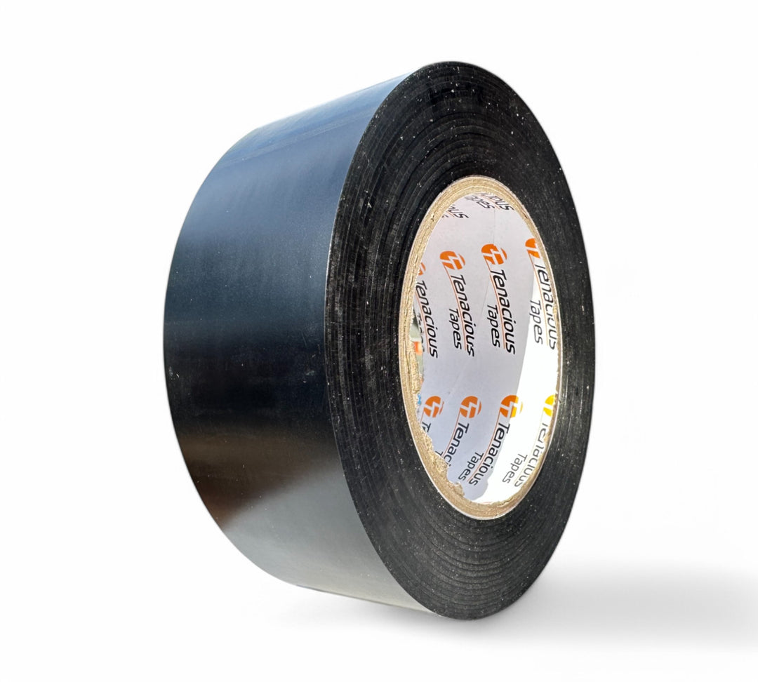 PVC protection tape 48mm x 66m displayed rolled in black for surface protection during transport or painting jobs