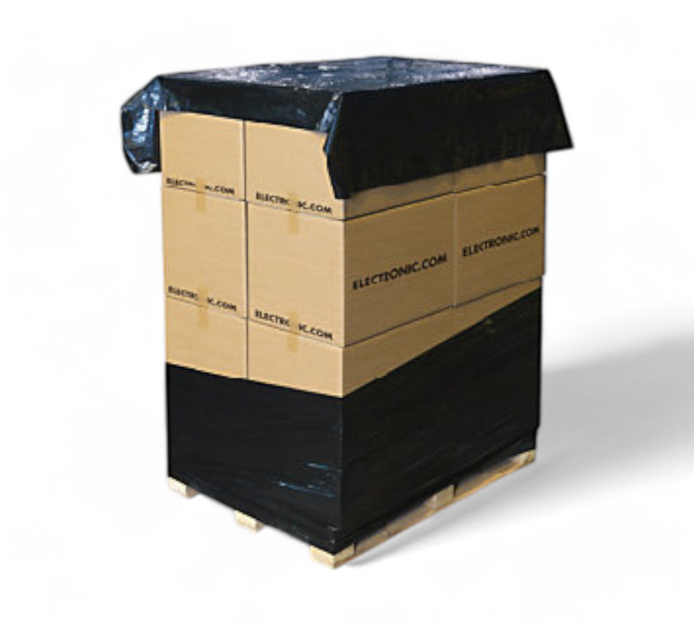 Black top covers 840/1680 x 1680mm displayed in rolls for general pallet wrapping or surface coverage