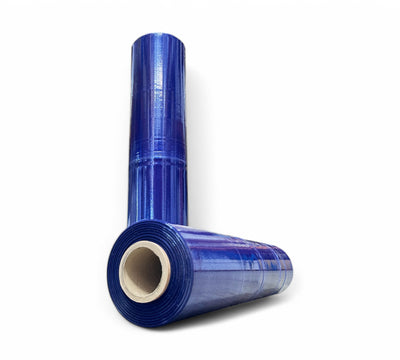 500mm x 23um x 300m H25 blue premium hand stretch film for colour-coded wrapping, 4 rolls per carton