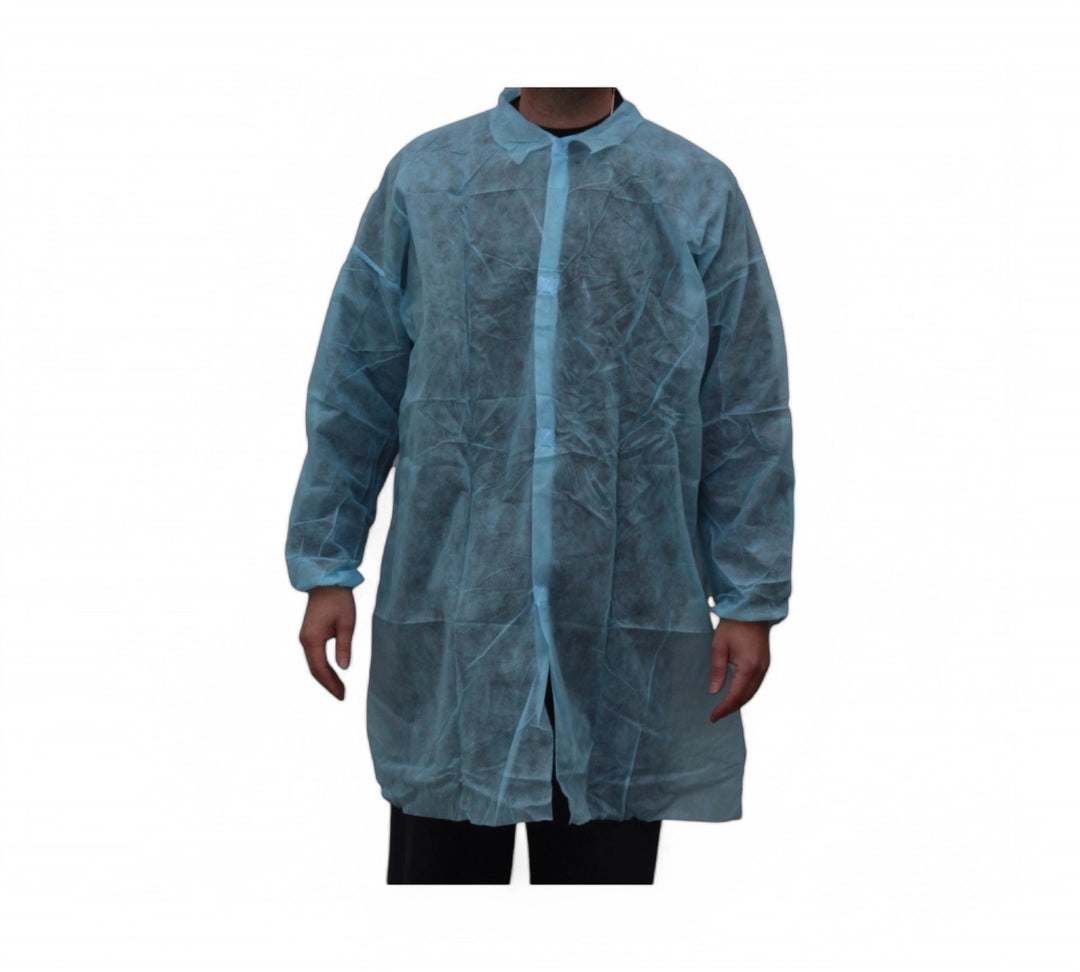 Blue PP Lab Coat without Pocket (100/ctn)