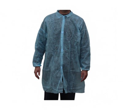 Blue PP Lab Coat without Pocket (100/ctn)