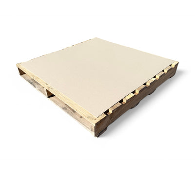 Pallet pads 1100 x 1100mm shown flat-packed for use between stacked goods or as dust barriers on pallets