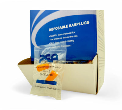 Bullet un-corded earplugs Class 5 displayed loose with tapered ends for maximum hearing protection in high-noise environments