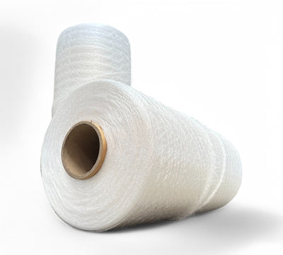 Machine pallet netting 500mm x 3500m shown rolled for automated pallet wrapping and breathable load containment