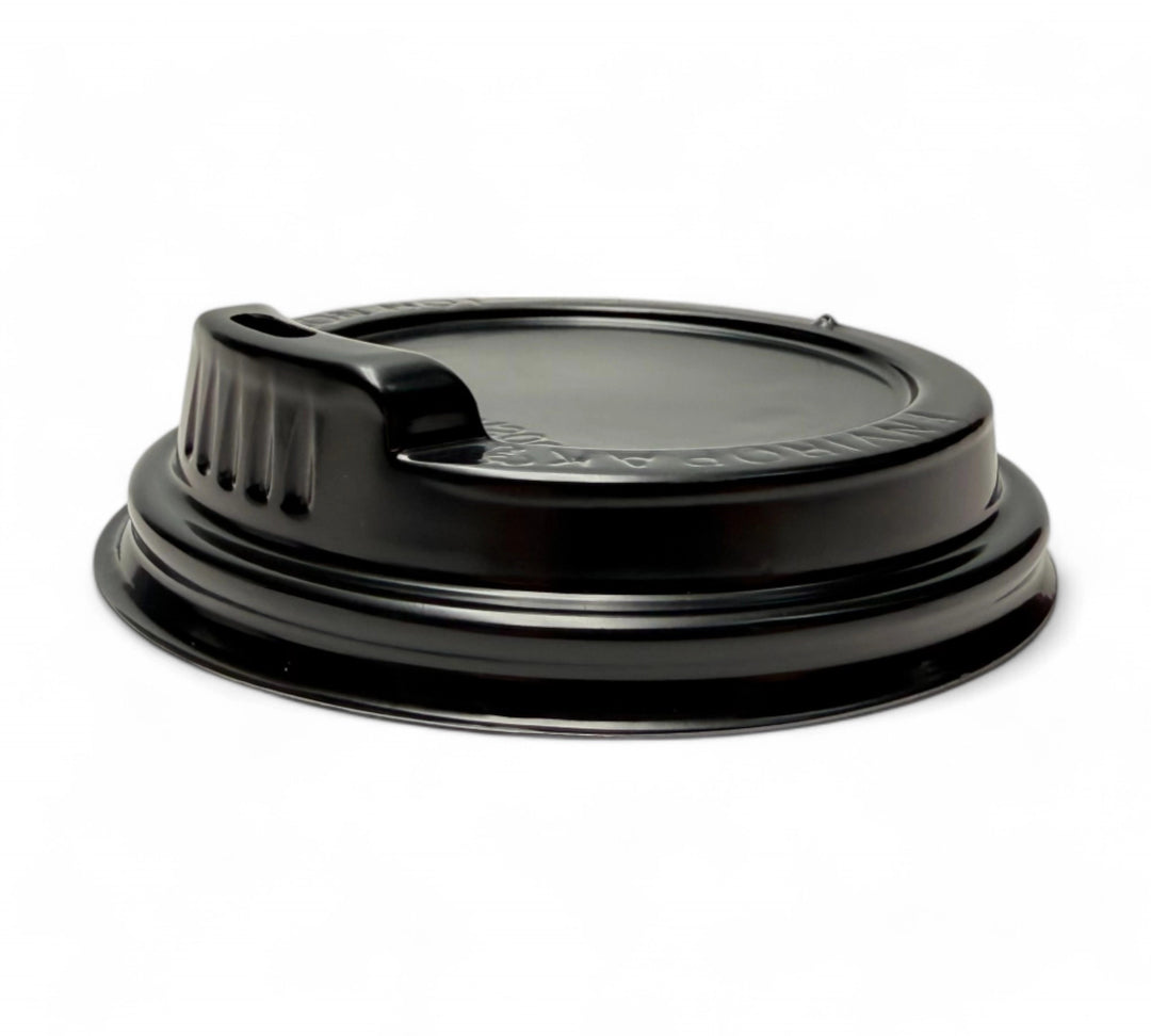 Natural lid to suit 8oz 12oz 16oz coffee cups displayed stacked for compostable takeaway drink use with tight seal design