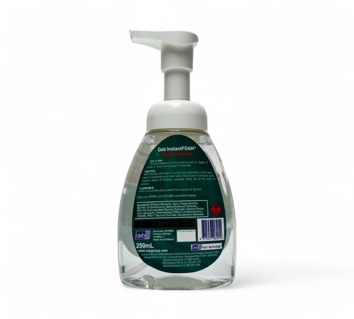 DEB InstantFOAM Sanitiser 250ML (6/ctn)
