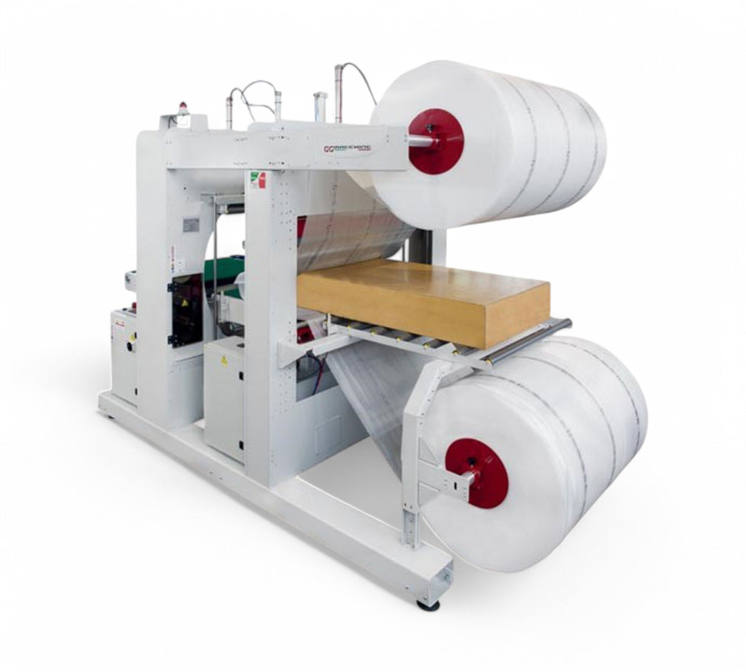 Evoring-STE Total Close fully automatic horizontal stretch wrapper with enclosed ring design for enhanced safety and precision packaging of long and irregular-shaped products
