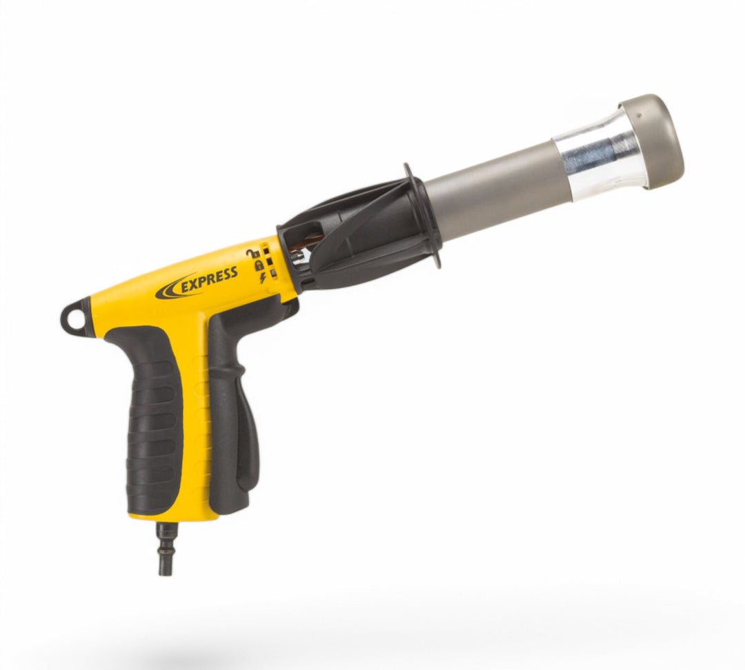 Express Hornet heat shrink burner with ergonomic grip and precision nozzle for high-performance shrink wrapping, compatible with 30 to 160 kW burners, ideal for industrial packaging applications