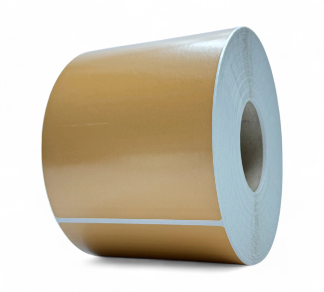 Fawn 150 x 200mm thermal transfer labels with smooth matte finish ideal for subtle yet premium product labelling