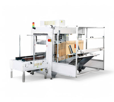 Goldflex 56L automatic carton erector for forming uniform boxes and folding bottom flaps with electro-pneumatic precision