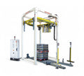 Movitec Saturn S2 stretch wrapping machine shown with fully enclosed rotary ring for automatic high-speed pallet wrapping