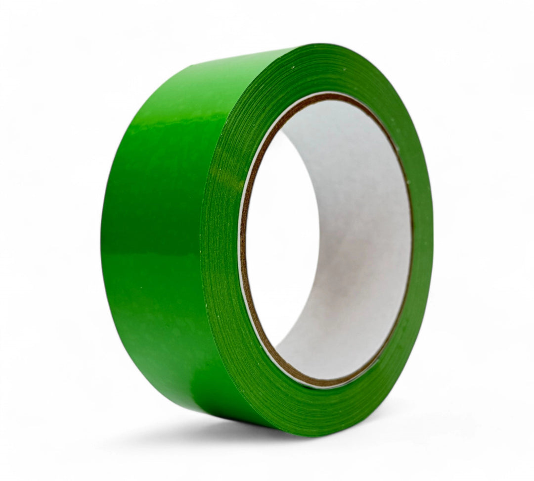 Green 36mm x 66m BT277 PVC tape in rolls designed for general sealing, marking, or safety identification