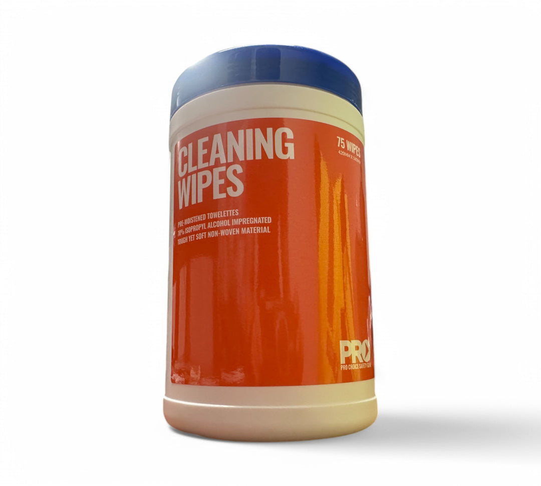 Isowipes 14 x 42cm 75 wipes per cannister shown upright for surface disinfection in hospitals or commercial environments