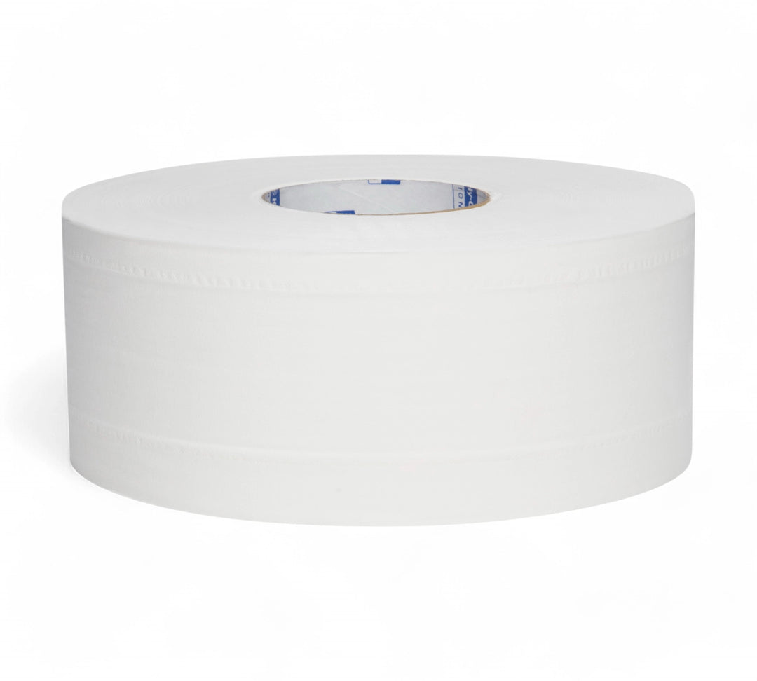 KLEENEX compact jumbo roll toilet tissue shown in bulk rolls for commercial use in high-traffic areas
