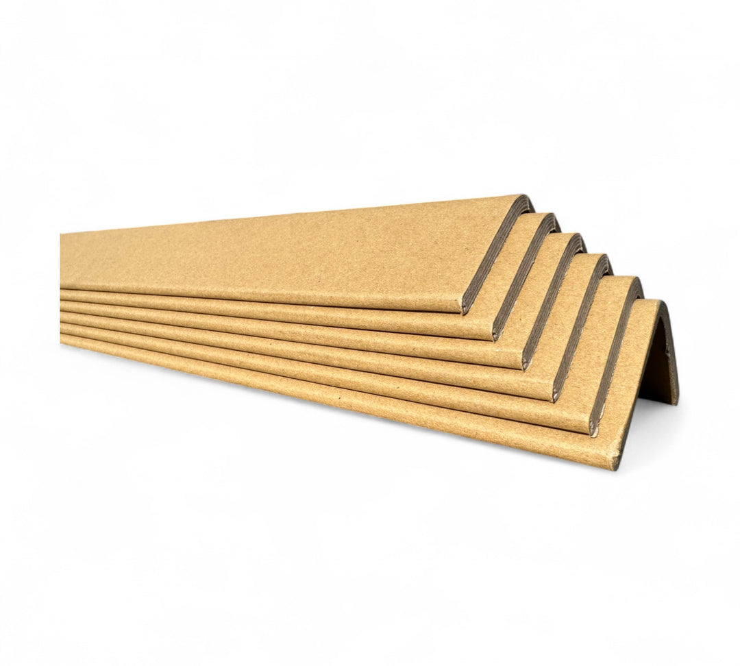 XS grade kraft cardboard angles 4000 x 60 x 60 x 4mm shown in long format for maximum edge protection during transit