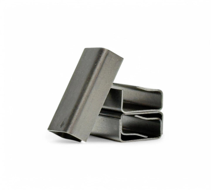 Open metal seals 12mm displayed in cartons of 1000 for use with polypropylene or PET hand strapping