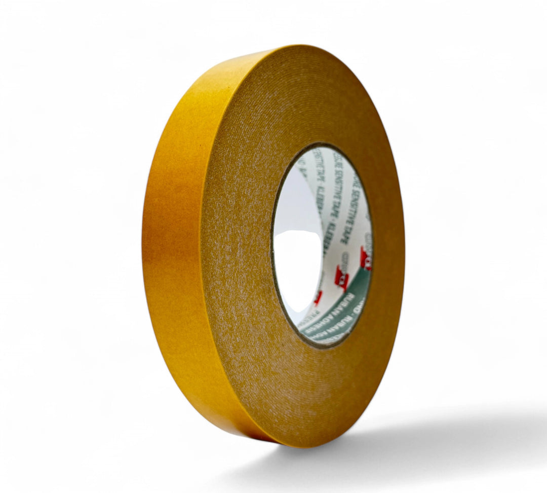 Orafix 25mm x 50m tape rolls shown in light adhesive design for signage, splicing, and mounting applications