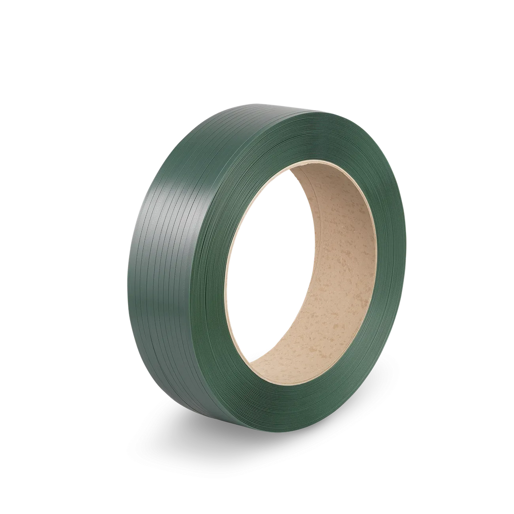 Green embossed PET strapping roll 19mm
