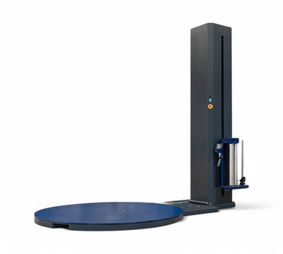 PSE 5000 vertical stretch wrapping machine featuring automated pallet wrapping with advanced touch control interface for industrial packaging efficiency