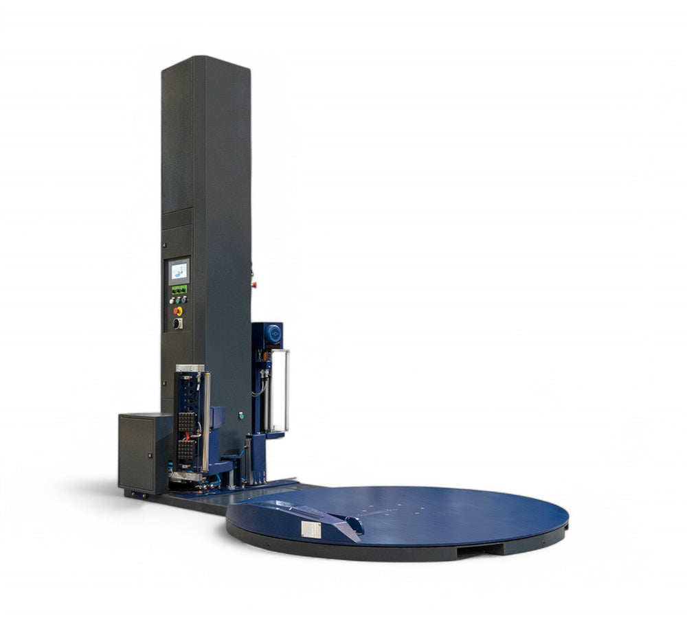 PSE 5400 stretch wrapping machine |  heavy-duty pallet wrapper with touch panel and adjustable film controls