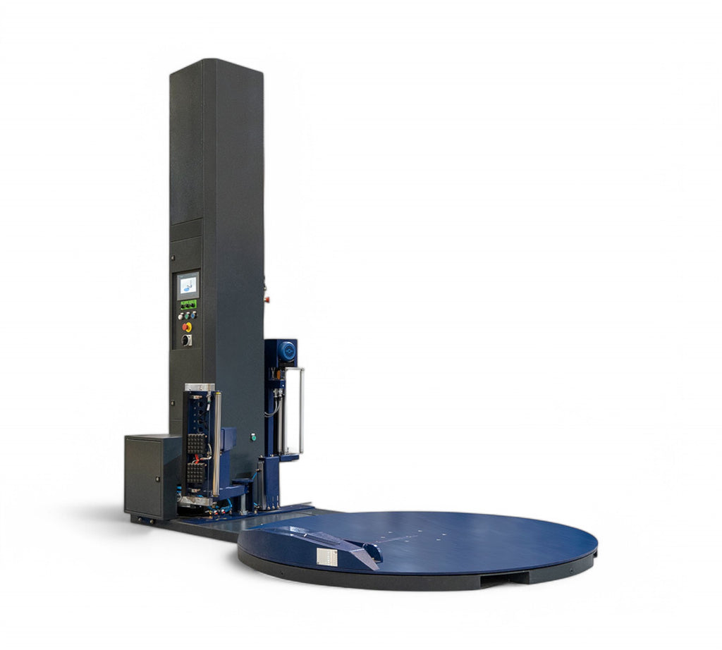 PSE 5400 stretch wrapping machine |  heavy-duty pallet wrapper with touch panel and adjustable film controls