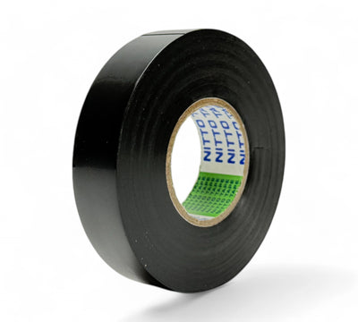 Black 18mm x 20m premium PVC electrical tape rolls displayed for insulation, wire bundling, and electrical sealing