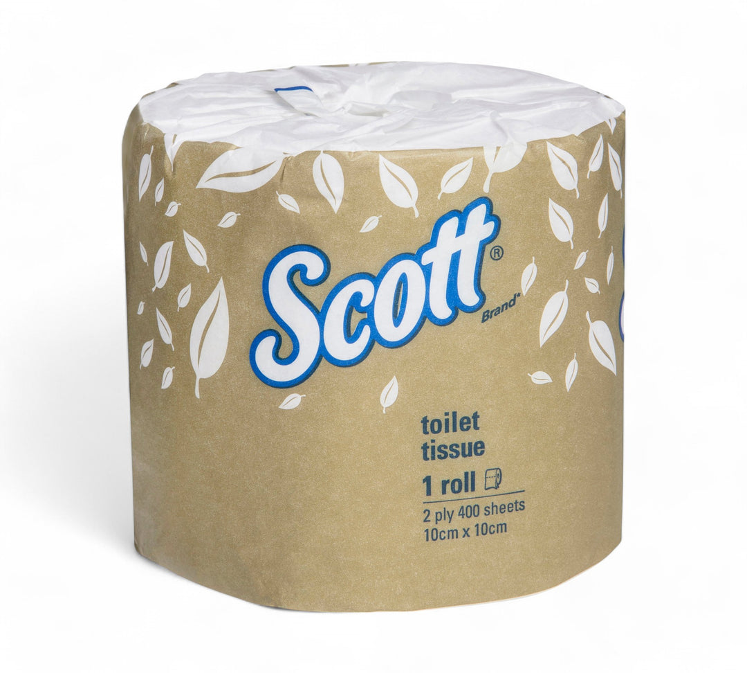 SCOTT toilet tissue rolls displayed in soft pack rolls for everyday bathroom use and consistent sheet quality