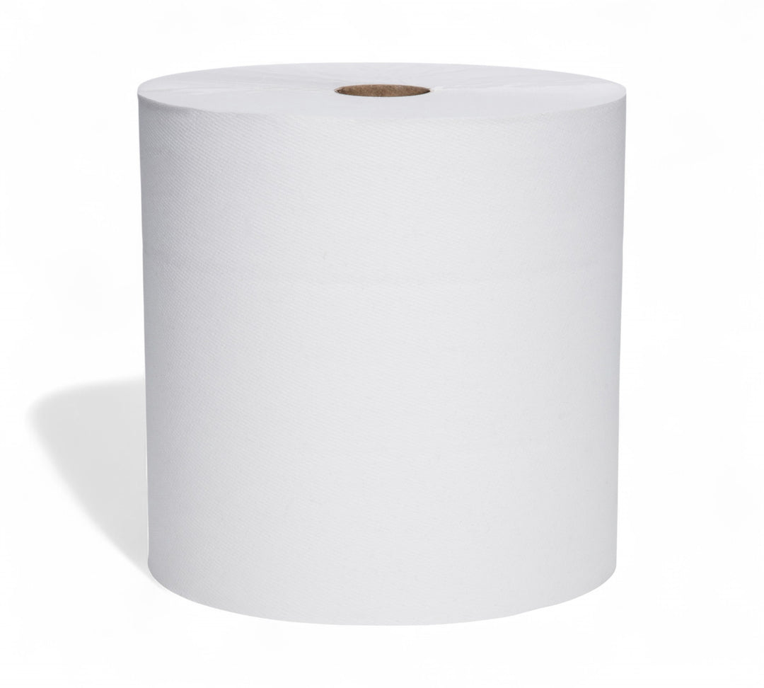 Scott 1005 white hard roll towel 1ply 305m displayed for commercial restrooms with continuous roll design
