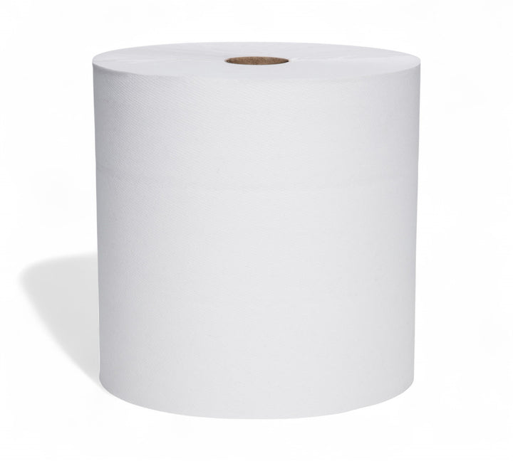 Scott 1005 white hard roll towel 1ply 305m displayed for commercial restrooms with continuous roll design