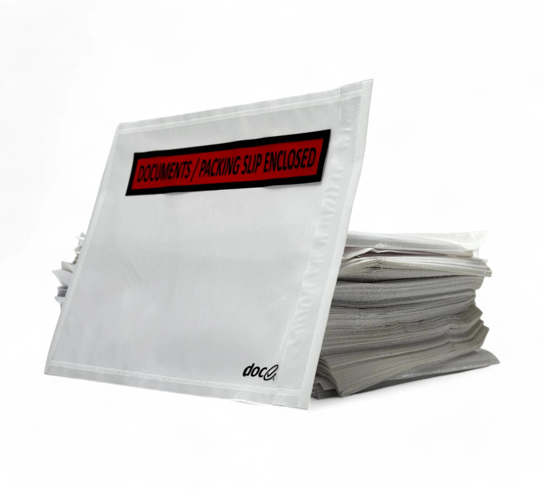 115 x 150mm white self-adhesive documents enclosed envelopes shown for packing slips or paperwork display