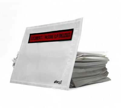 115 x 150mm white self-adhesive documents enclosed envelopes shown for packing slips or paperwork display