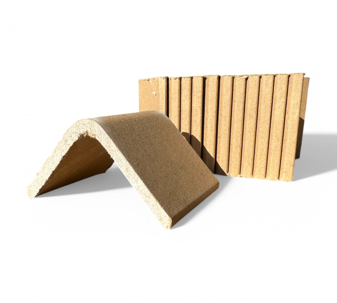 Kraft cardboard angles 50 x 50 x 50 x 4mm displayed in cartons for compact edge guarding in retail or palletised shipping