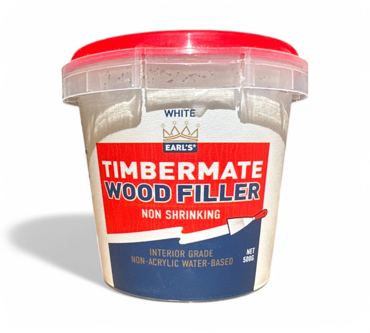 Timbermate wood filler white 500gm displayed sealed for indoor filling on painted or primed surfaces