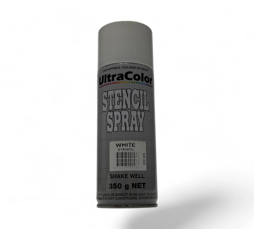 Dymark spray ink tan covers over 315g aerosol shown for masking marks or repainting outdated stencil jobs