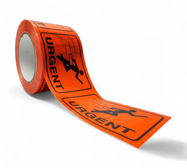 URGENT' Ripper-Sticker 72mm x 100mm 1 Colour Black on Fluro Orange (24 rolls/ctn)