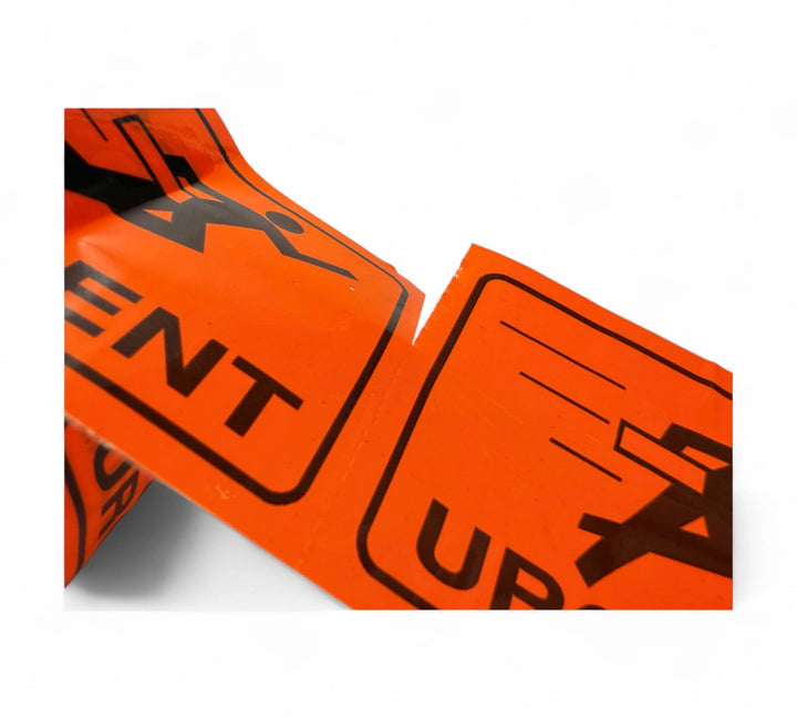 'URGENT' Ripper-Sticker 72mm x 50m 1 Colour Black on Fluro Orange (24/ctn)