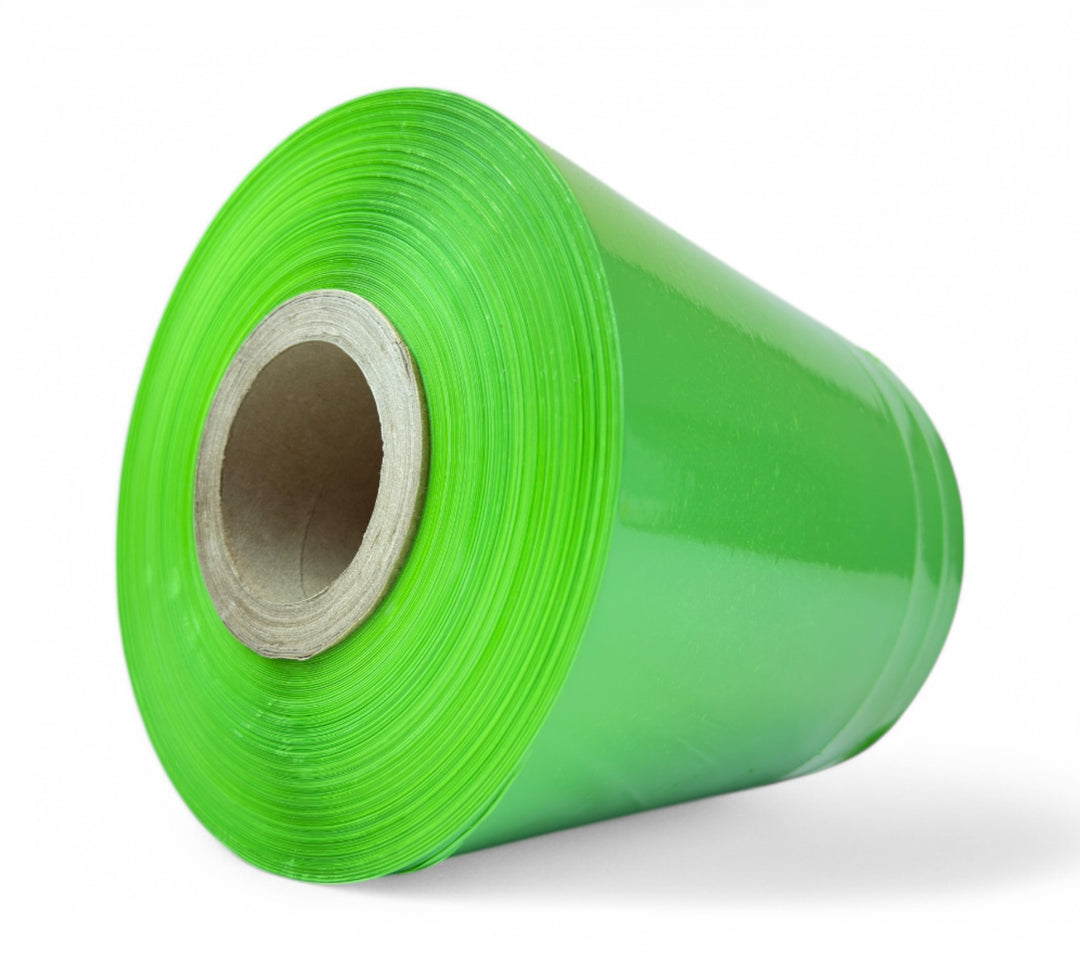 UV green 250mm x 25um x 1300m machine stretch film for load stability and UV protection, 100 rolls per pallet