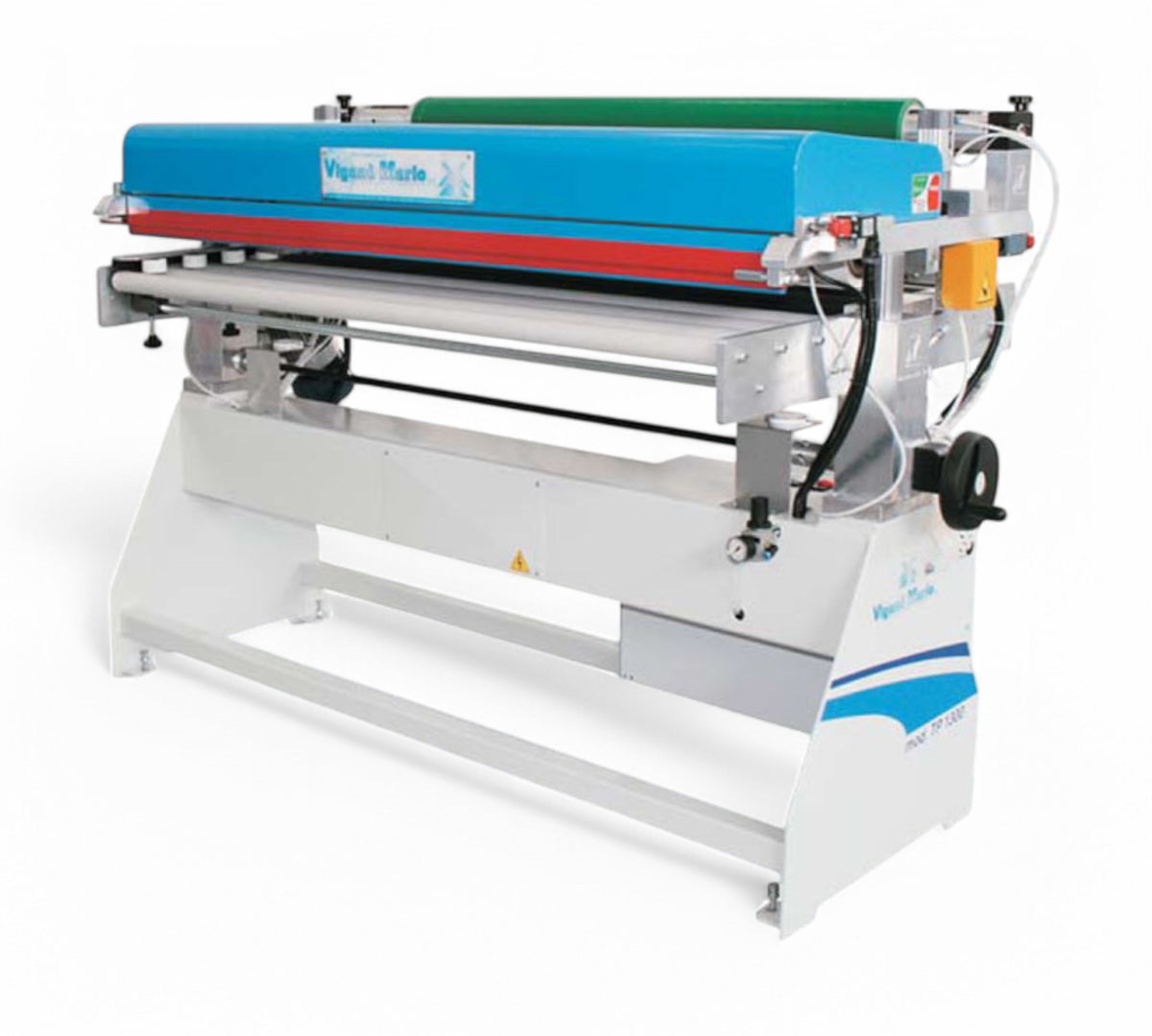 Vigano Mario TP 850 protective film applicator for flat panels with automatic 5–30mm film overhang cutting system